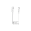 PURO Kabel przewód spiralny USB-A - USB-C 10W 1m - biały