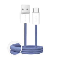 PURO Kabel przewód USB-A - USB-C w oplocie Fabrik 2.0 10W 1.5 m - niebieski