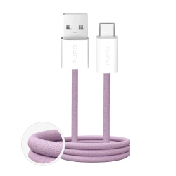 PURO Kabel przewód USB-A - USB-C w oplocie Fabrik 2.0 10W 1.5 m - różowy