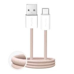 PURO Kabel przewód USB-A - USB-C w oplocie Fabrik 10W 1.5m - beżowy
