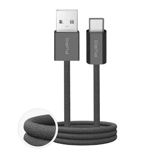 PURO Kabel przewód USB-A - USB-C w oplocie Fabrik 2.0 10W 1.5 m