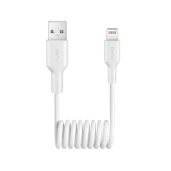 PURO Kabel przewód spiralny USB-A - iPhone Lightning 12W 1m - biały