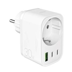 PURO Ładowarka sieciowa z wtyczką gniazdem Schuko USB-C USB-A 30W Power