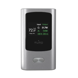 PURO Powerbank 10000mAh z wyświetlaczem USB-A USB-C 45W - szary