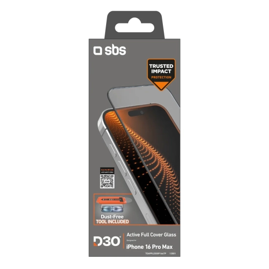 SBS Szkło hartowane z aplikatorem do iPhone 16 Pro Max z technologią D3O