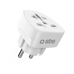 SBS Adapter sieciowy podróżny uniwersalny Shucko EU - biały