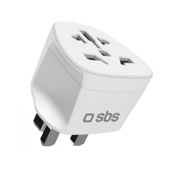 SBS Adapter sieciowy podróżny uniwersalny UK - biały