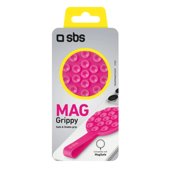 SBS Uchwyt do telefonu smartfona z przyssawką uszkiem MagSafe - różowy