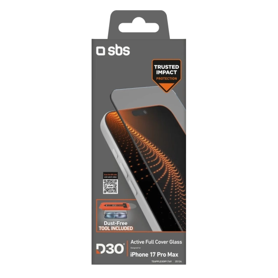 SBS Szkło ochronne z aplikatorem na iPhone 17 Pro Max z technologią D3O
