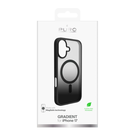 PURO Etui pokrowiec case na iPhone 17 Gradient TPU MagSafe - czarny