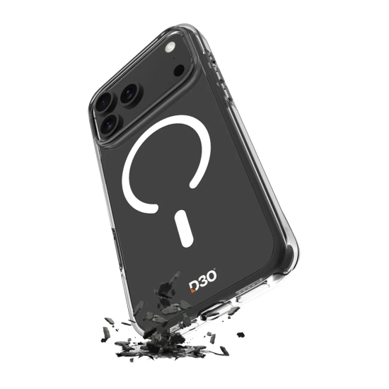 PURO Etui pokrowiec na iPhone 17 Pro TPU PC Impact Clear D3O MagSafe