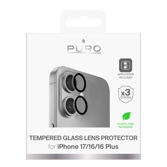 Szkła hartowane na obiektywy do iPhone 17 / iPhone 16 / iPhone 16 Plus