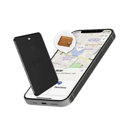 SBS Lokalizator uniwersalny ultracienki iOS Android Track My Card - czarny