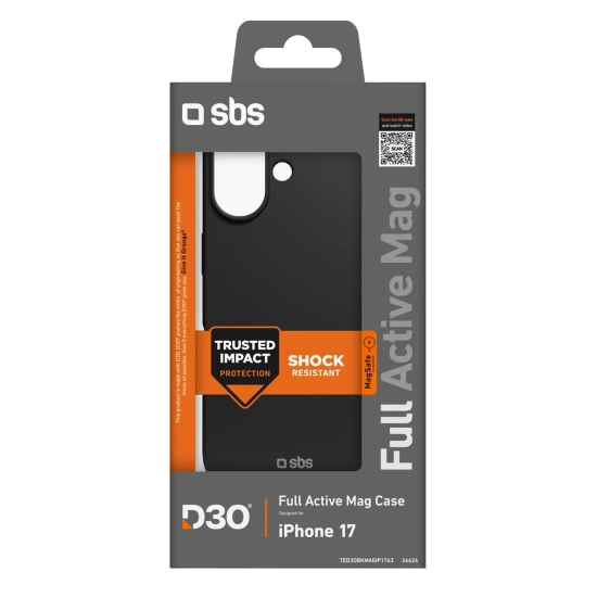 SBS Etui case na iPhone 17 z technologią D3O Full Active Mag - czarne
