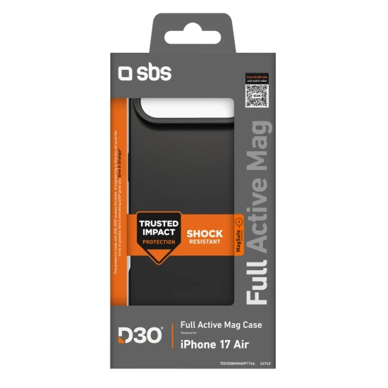 SBS Etui case na iPhone 17 Air z technologią D3O Full Active Mag - czarne