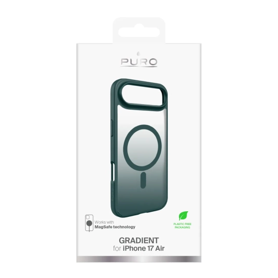 PURO Etui case pokrowiec na iPhone 17 Air TPU Gradient MagSafe - turkusowe
