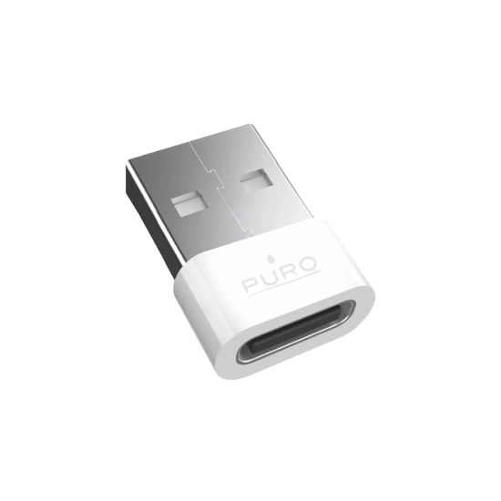 PURO Adapter przejściówka USB-C - USB-A - biały