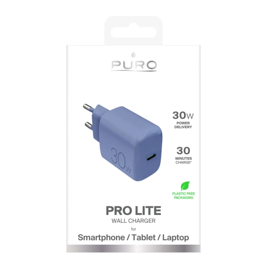 PURO Ładowarka sieciowa USB-C Pro Lite 30W - niebieska
