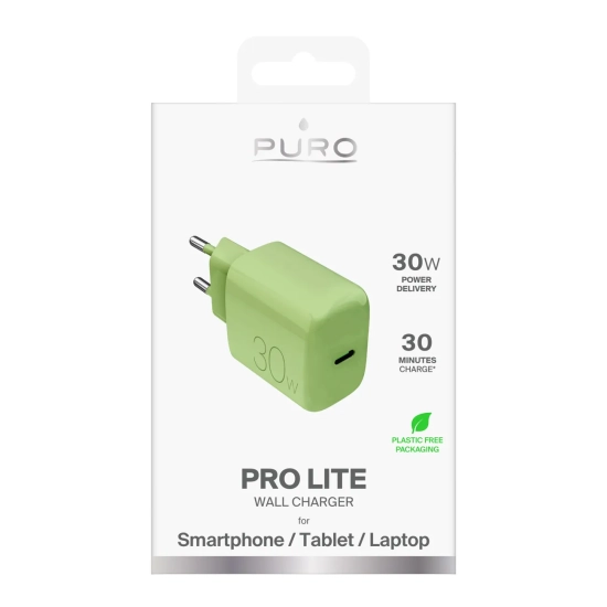 PURO Ładowarka sieciowa USB-C Pro Lite 30W - zielona