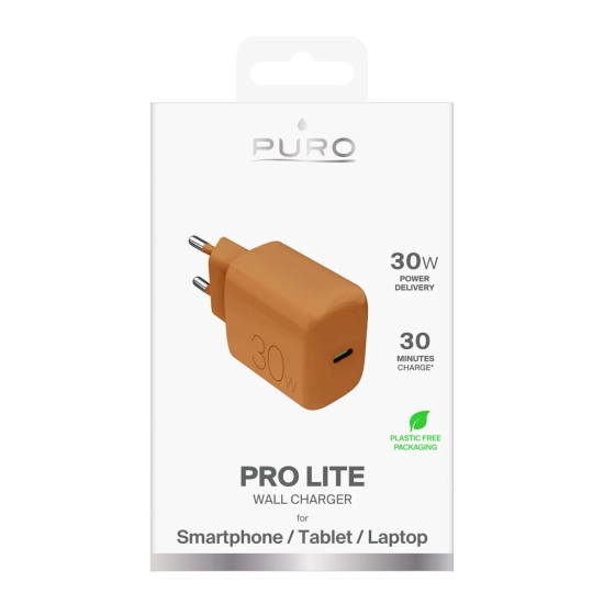 PURO Ładowarka sieciowa USB-C Pro Lite 30W - pomarańczowa