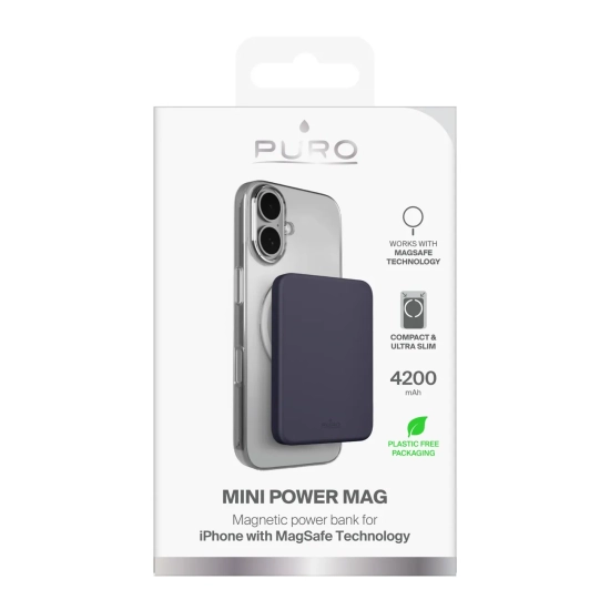 PURO Powerbank magnetyczny ultracienki 4200mAh USB-C MagSafe - szary