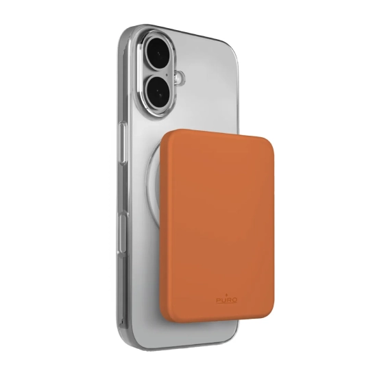 PURO Powerbank magnetyczny ultracienki 4200mAh USB-C MagSafe - pomarańczowy