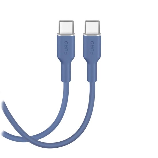 PURO Kabel przewód elastyczny USB-C 60W 1.5m ICON - niebieski