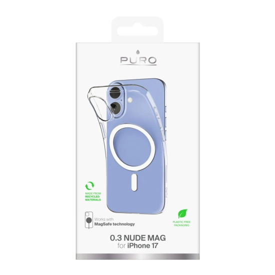 PURO Etui case na iPhone 17 TPU 0.3 MAG Ultra-Slim MagSafe - przezroczyste
