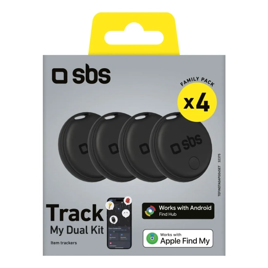 Lokalizator SBS Track My Dual Apple i Android czarny 4 szt.