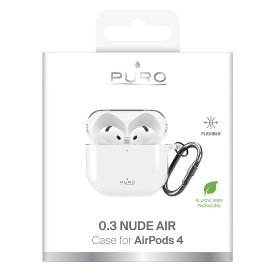 PURO Etui pokrowiec na słuchawki AirPods 4 0.3 Nude - przezroczysty