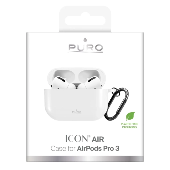 PURO Silikonowy pokrowiec etui na słuchawki Airpods Pro 3 - białe