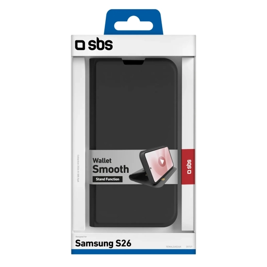 SBS Etui ochronne na Samsung Galaxy S26 z klapką Wallet Smooth - czarne