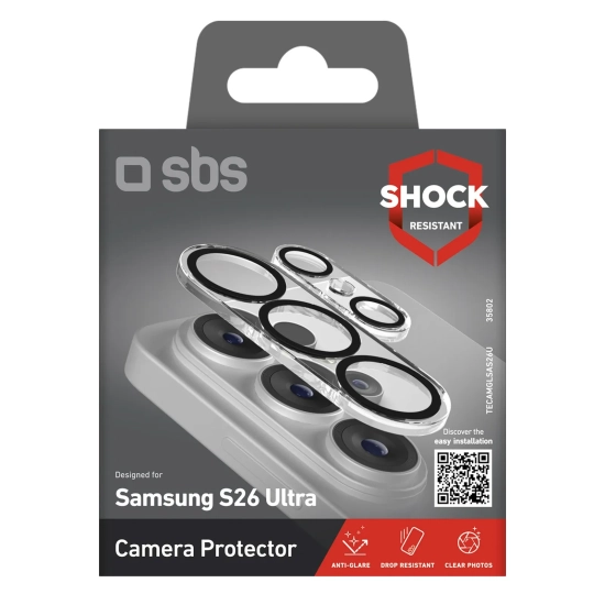 SBS Szkło ochronne na tylną kamerę do Samsung Galaxy S26 Ultra - z czarną