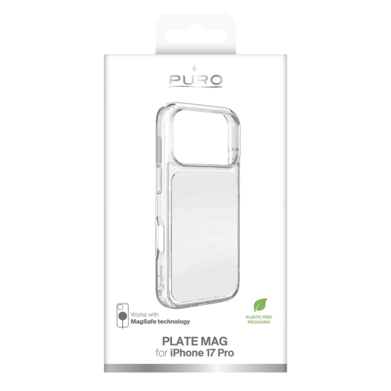 PURO Etui pokrowiec na iPhone 17 Pro Plate Mag MagSafe - biały