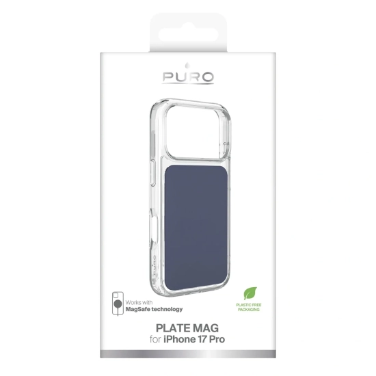 PURO Etui pokrowiec na iPhone 17 Pro Plate Mag MagSafe - niebieski