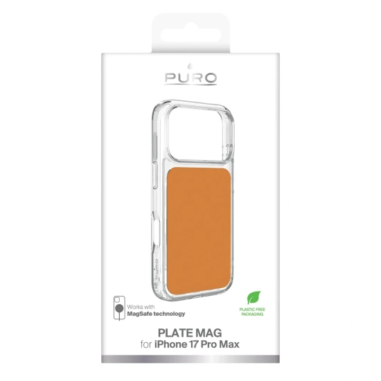 PURO Etui pokrowiec na iPhone 17 Pro Max Plate Mag MagSafe - pomarańczowy