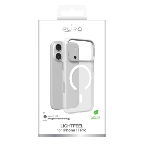 PURO Etui pokrowiec na iPhone 17 Pro Lightfeel MagSafe - przezroczysto