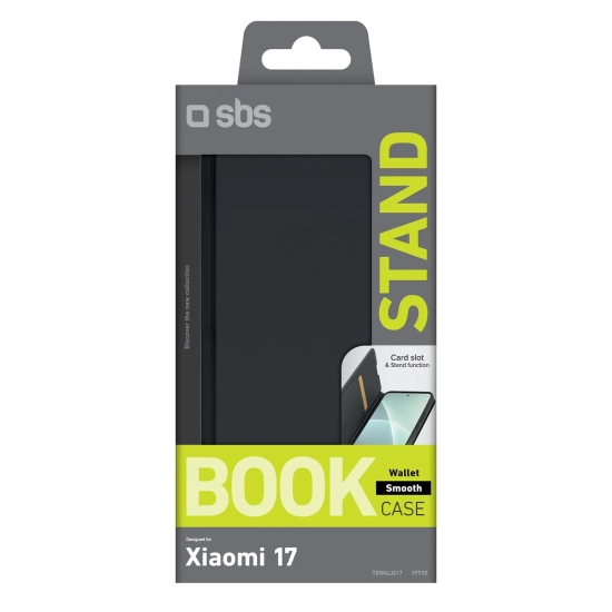 SBS Etui futerał z klapką na Xiaomi 17 Wallet Smooth - czarny
