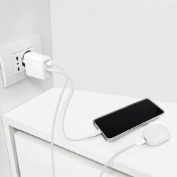 PURO Ładowarka sieciowa USB-A USB-C PD 25W - biała