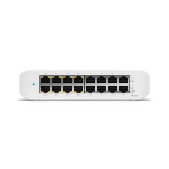 UBIQUITI UniFi Switch Lite 16 PoE; (8) GbE PoE+, (8) GbE, 45W