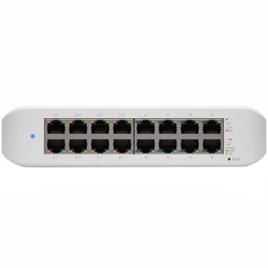 Switch PoE Ubiquiti USW-LITE-16-POE-EU: 16 portów RJ45 Gigabit; 8 portów