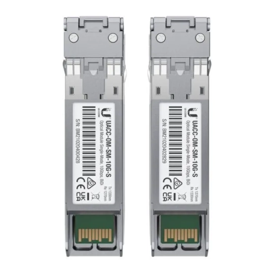 UBIQUITI zestaw wkładek SFP+ (10G), SM, WDM, 10 km, LC/UPC (2-pack)