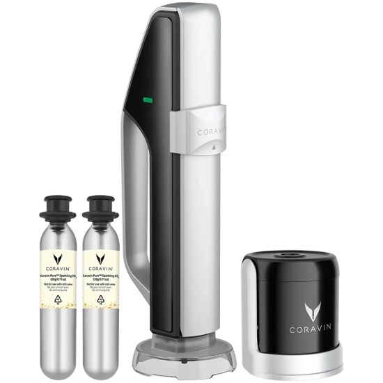 System do wina musującego CORAVIN Sparkling 112445 – urządzenie CORAVIN w wariancie Czarny/Srebrny.