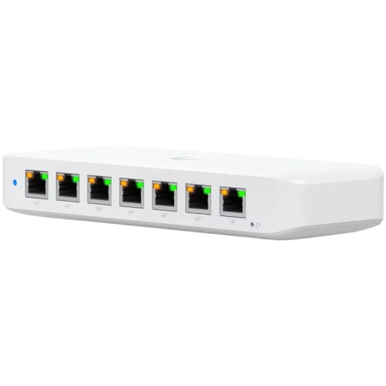 Switch PoE Ubiquiti USW-ULTRA: 8 portów Gigabit Ethernet; 7 wyjść PoE+ i