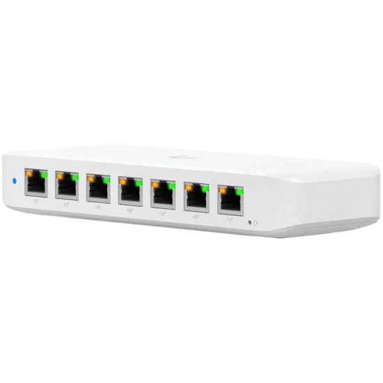 Switch PoE Ubiquiti USW-ULTRA-210W-EU: 8 portów Gigabit Ethernet; 7 wyjść