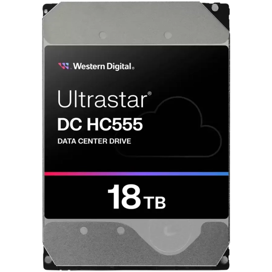 Wewnętrzny dysk HDD Western Digital Ultrastar DC HC555 18 TB, model WUH722018CLE6L4.