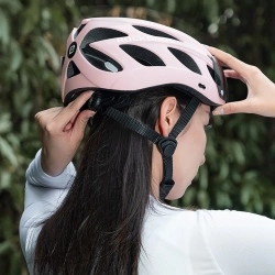 ROCKBROS Kask rowerowy z odpinaną szybką daszkiem filtrem UV - różowy
