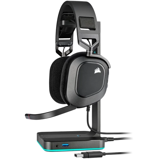 Corsair HS80 RGB USB Carbon przewodowe słuchawki gamingowe