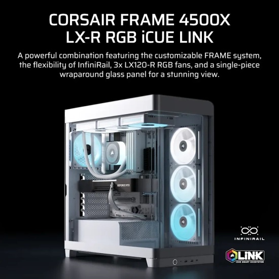 Obudowa komputerowa Corsair FRAME 4500X LX-R RGB Midi Tower biały