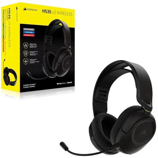 Corsair HS35 V3 Wireless bezprzewodowe słuchawki gamingowe, czarne